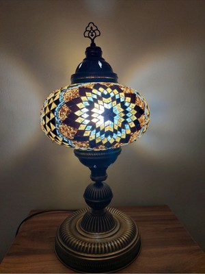 Feyza Design El Yapımı Büyük Boy Mozaik Abajur, Türk Lambası, 57 Cm, Şık ve Zarif Tasarım