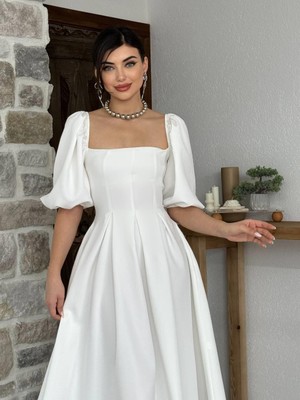 Livizmir Moda Benjamin Çan Etekli Midi Boy Elbise