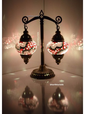 Feyza Design Şık Mozaik Masa Lambası, Dekoratif Abajur, Huzur ve Zarafet Için