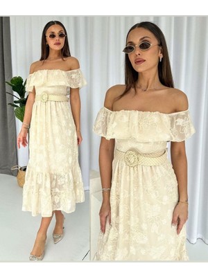 Livizmir Moda Reget Kemerli Elbise