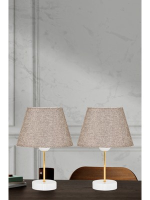 Feyza Design Şık 2'li Abajur Seti, Komodin ve Yatak Odası, Çocuk ve Salon Dekorasyonu