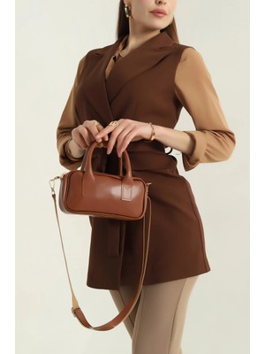 Clodi Taba Fermuarlı El ve Omuz Çantası