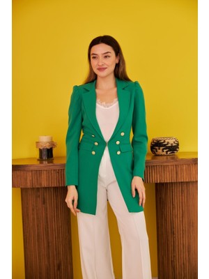 Livizmir Moda Yeşil Blazer Düğmeli Ceket