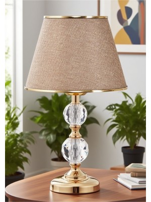 Feyza Design Modern T Serisi Masa Abajuru, Metal ve Cam Gövdeyle Şıklık Katıyor