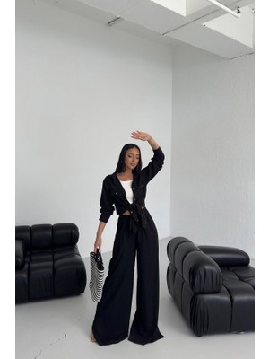 Livizmir Moda Düğmeli̇ Cepli̇ Keten Iki̇li̇ Takim