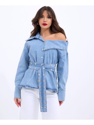 Livizmir Moda 7308 Kot Gömlek-Mavi