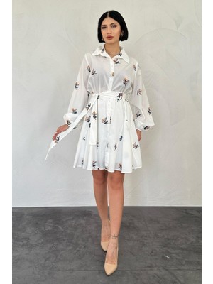 Livizmir Moda Hardal Brode Mendilli Elbise