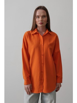 Livizmir Moda Uzun Kol Gömlek - Oranj