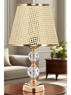 Feyza Design Modern T Serisi Masa Abajuru, Metal ve Cam Gövde, Şık ve Şeffaf Tasarım