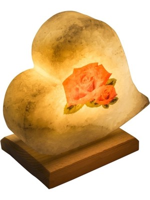 Feyza Design Güllü Kalp Tuz Lambası, 3 Kg, Şık ve Işıltılı Dekorasyon Parçası