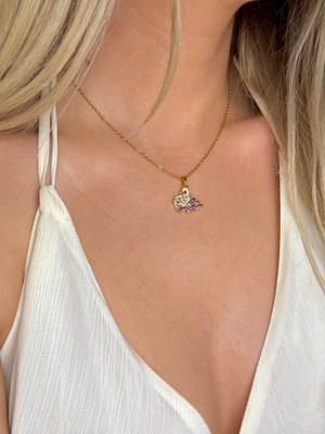 Youes Jewelry Çelik Zirkon Taşlı Kuğu Kadın Kolye