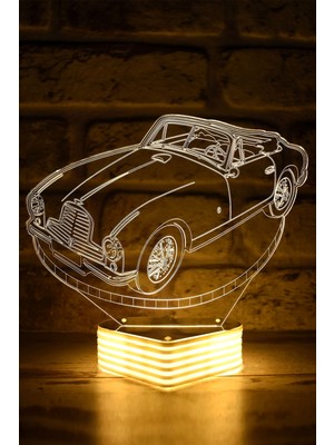 Feyza Design 3D Lamba Klasik Araba Cabrio, Şık ve Modern Tasarım, Parlak Aydınlatma