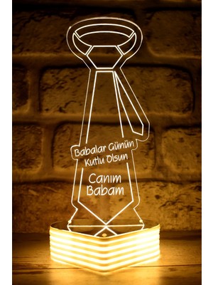 Feyza Design 3D LED Kravat Lamba, Babalar Gününe Özel, Şık ve Modern Hediye