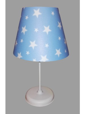 Feyza Design Mavi Yıldız Pvc Erkek Çocuk ve Genç Odası Yatak Odası Abajur