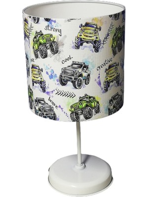 Feyza Design Şık ve Renkli Çocuk Odası Araba Temalı Abajur, Güvenli ve Kaliteli Tasarım