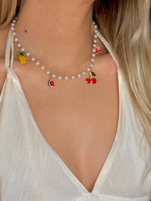 Youes Jewelry 316L Çelik Incili Sallantılı Charmlı Kolye