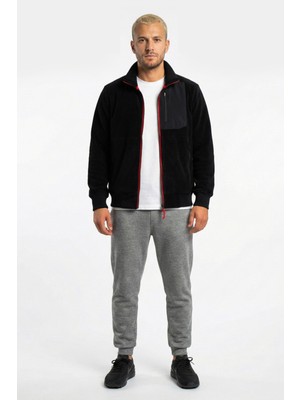 Cottonland Erkek Vostok Göğüs Cebi Fermuarlı Kalın Polar Fleece Mont