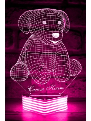 Feyza Design 3D Şirin Köpek LED Lamba, Canım Kızım Için Sevimli ve Renkli Aydınlatma