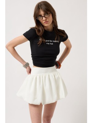 Livizmir Moda Balon Detay Mini Etek