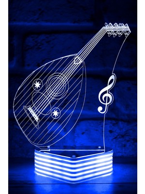 Feyza Design 3D Müzik Temalı Aydınlatma Lambası, Huzurlu ve Şık Dekorasyon Için