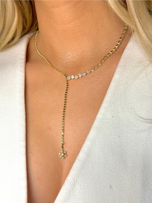 Youes Jewelry Çelik Zirkon Taşlı Su Yolu Y Kadın Kolye