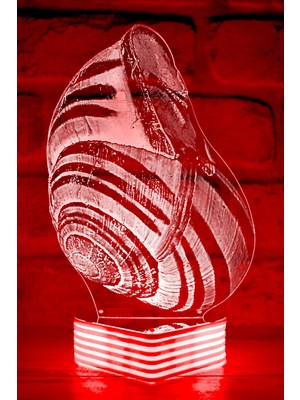 Feyza Design Sevimli Salyangoz 3D Lamba, Yumuşak Işık, Ortamınıza Renkli Atmosfer