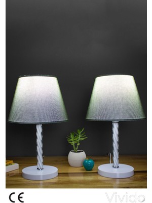 Feyza Design Şık Yeşil Ikili Abajur Seti, Ferah ve Sıcak Atmosfer Için