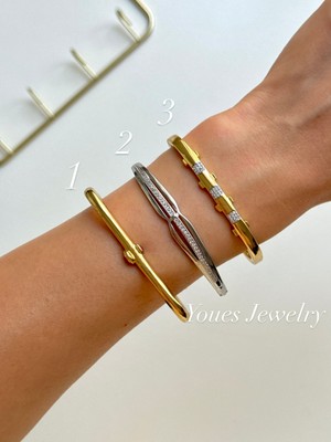 Youes Jewelry Çelik Kelepçe Bileklik 1 Adet