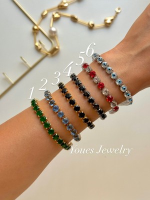 Youes Jewelry Çelik Zirkon Taşlı Su Yolu Bileklik 1 Adet,