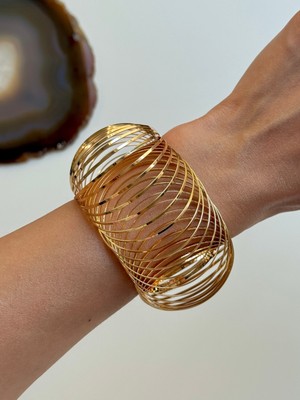 Youes Jewelry 316L Çelik Kalın Kelepçe Bilezik Kadın Bileklik