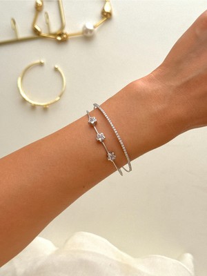 Youes Jewelry Çelik Prenses Model Minimalist Ayarlanabilir Kelepçe