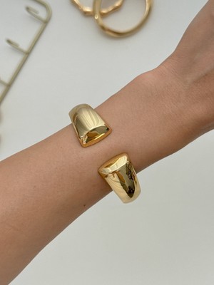 Youes Jewelry 316L Çelik Kalın Kelepçe Bileklik Kadın Bilezik