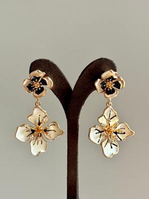 Youes Jewelry Çelik Gold Çiçek Sallantılı Lüx Küpe