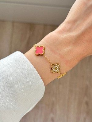 Youes Jewelry 316L Çelik Bileklik Sedefli Kadın Erkek Unisex Bileklik Çift Taraflı Bileklik