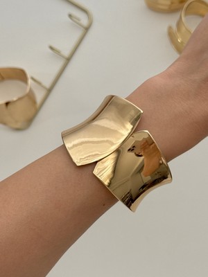 Youes Jewelry 316L Çelik Kalın Kelepçe Bileklik Kadın Bilezik