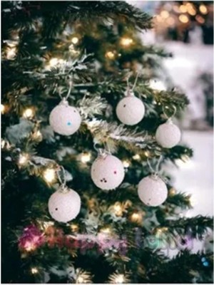 Nedi Party Marty Ağaç Süsü Karlı Top 5cm 6lı - 3 Paket