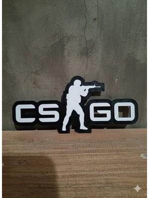 Ceresshop Cs Go Temalı Dekoratif Duvar Süsü Siyah,beyaz