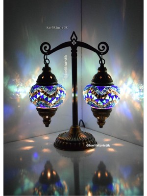 Feyza Design Şık ve Modern Dekoratif Mozaik Masa Lambası, Zarif Abajur Tasarımı