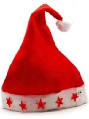 Nedi Noel Baba Şapkası Bez Işıklı - 2 Adet