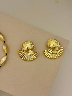 Youes Jewelry Kadın Gold Dokulu Küpe