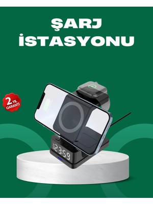 Novytech Saatli Şarj Istasyonu – 3’ü 1 Arada Uyumlu Hızlı Şarj ve LED Ekran