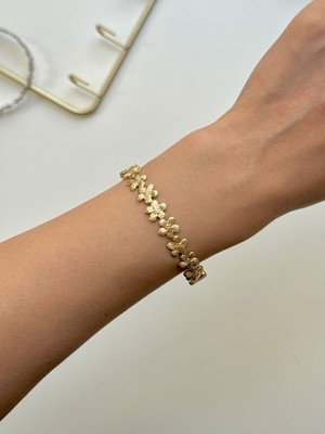 Youes Jewelry Çelik Papatya Desenli Minimal Ayarlanabilir Bileklik Kadın Bilezik