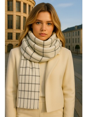 Myzi Store Kadın Kışlık Şal Kalın Dokulu Sıcak Tutan Yumuşak Kumaş Günlük ve Şık Kombin