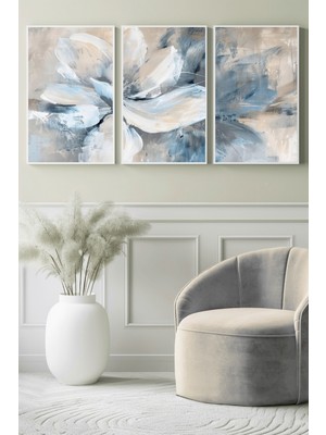 Kuzeyin Sessiz Çiçekleri 3’lü Kanvas Tablo