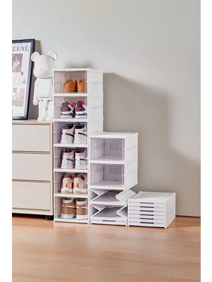 Vivenda 6 Katlı, Katlanabilir Ayakkabılık, Taşınabilir Çok Amaçlı, Geniş, Katlanabilir Dolap ve Raf