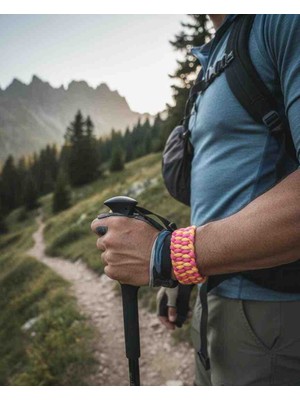 Patiska Tasarım Paracord Bileklik Deprem Düdüklü Pusulalı Unisex El Yapımı Dayanıklı 22 cm