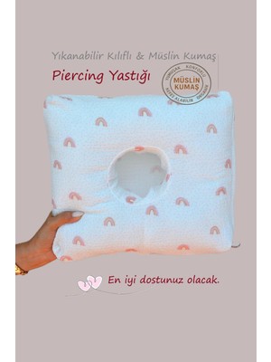 Sacce Scarves & Accessories Piercing Yastığı – Yıkanabilir Kılıflı Müslin Kumaş – Kulak Delme Sonrası Özel Uyku Yastığı