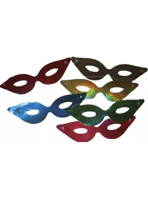 Feyza Design Partidolu Karton Noel Gözlüğü, 12 Adet Eğlenceli ve Renkli Maske Seti