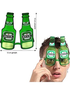 Feyza Design Yeşil Renkli Camlı Parti Gözlüğü, Retro Tasarım, Oktoberfest Keyfi