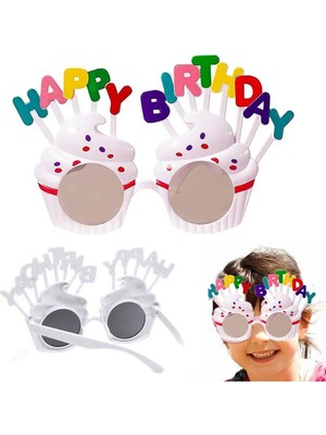 Feyza Design Renkli Gözlük, Çocuk ve Yetişkinler Için, Doğum Günü Teması, Tek Adet